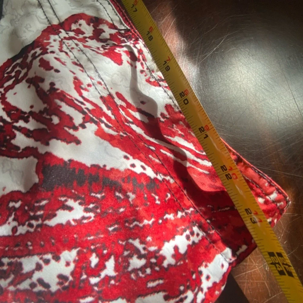 Joe Boxer White Swim Shorts with Red Floral Print